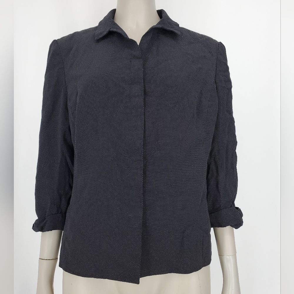 Ann Taylor Concealed Button Down Blouse - Picture 4 of 14